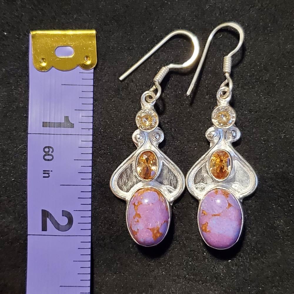 925 Silver Semi-precious Stones Handmade Earrings